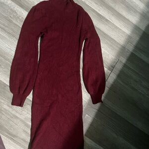 Elegant Burgundy Knit Dress